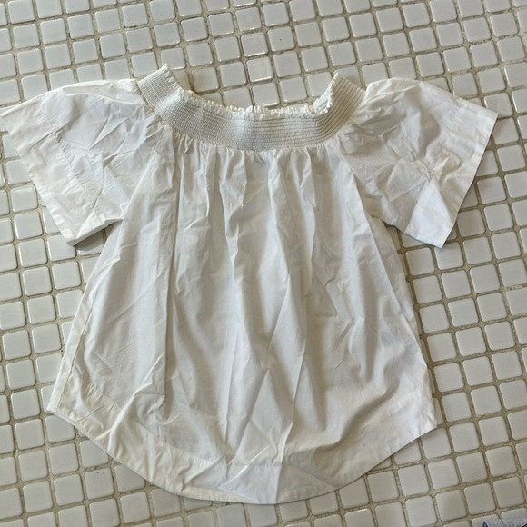 J. Crew White Off Shoulder Cotton Blouse - Picture 1 of 5